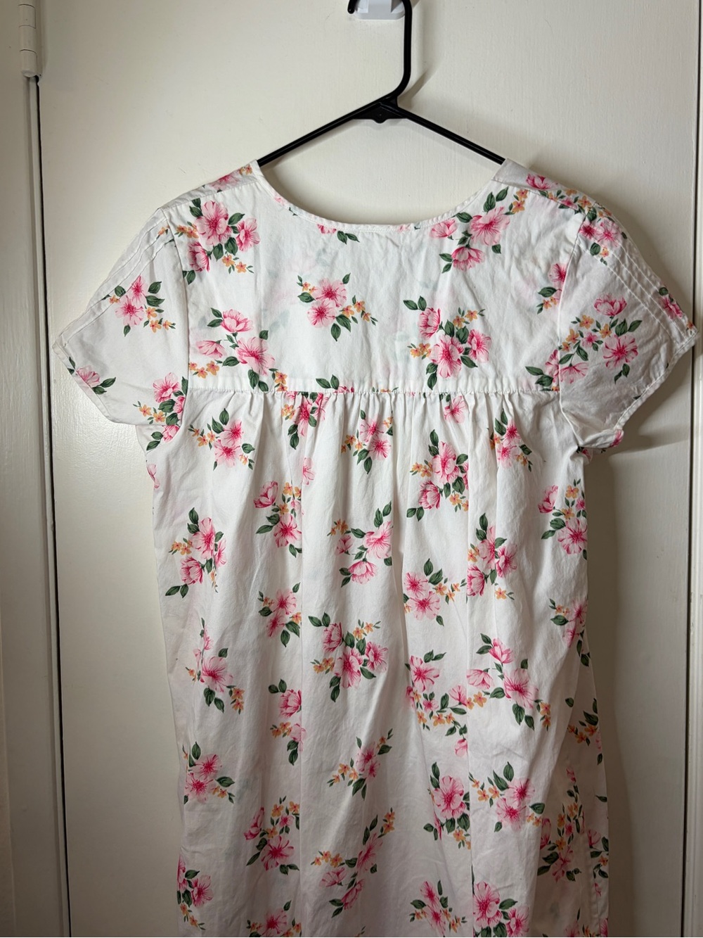 Vintage Schrank Cotton White Floral Cottagecore Midi Length Night Dress Size 10 - Picture 6 of 9